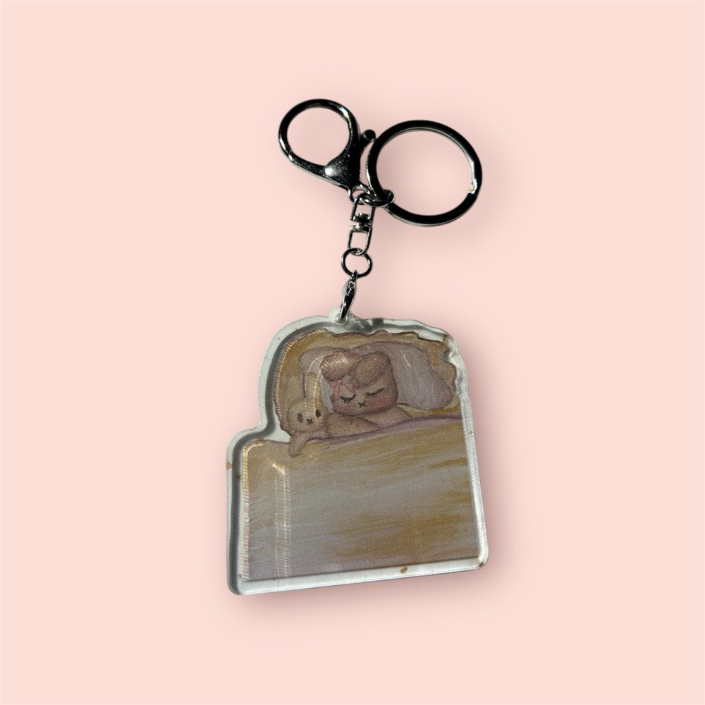 Cute Sleeping Bear Keychain